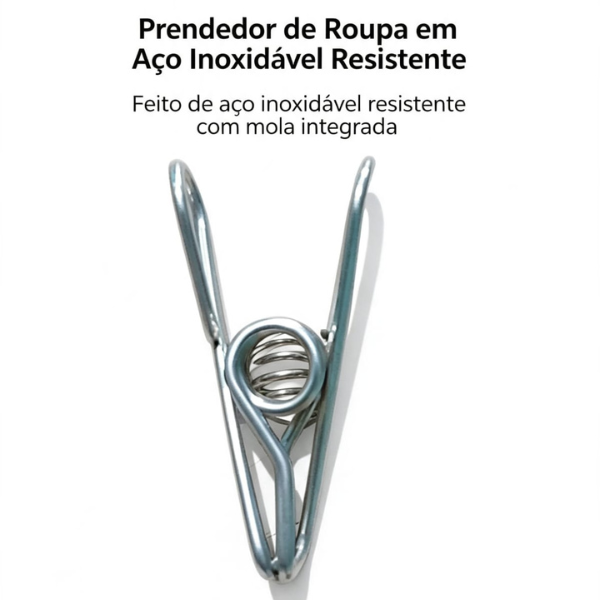Kit de Prendedores de Roupa em Aço Inoxidável – 10 Prendedores Duráveis ​​para Casa e Cozinha