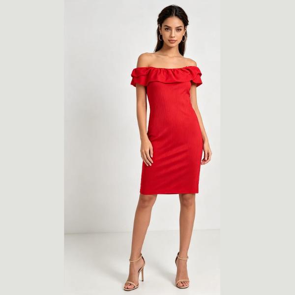 Vestido Suplex onbro com barbado