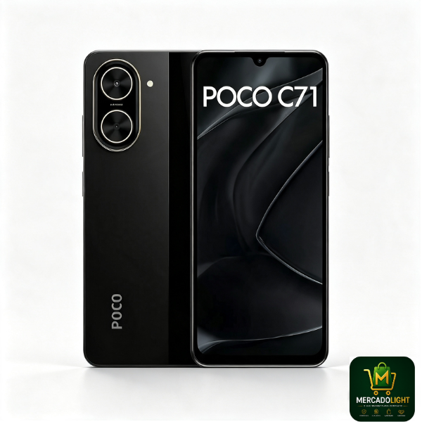 Smartphone Xiaomi Poco C71 Global 128GB 4GB RAM Dual SIM Tela 6.88" - Preto (Caixa Danificada)