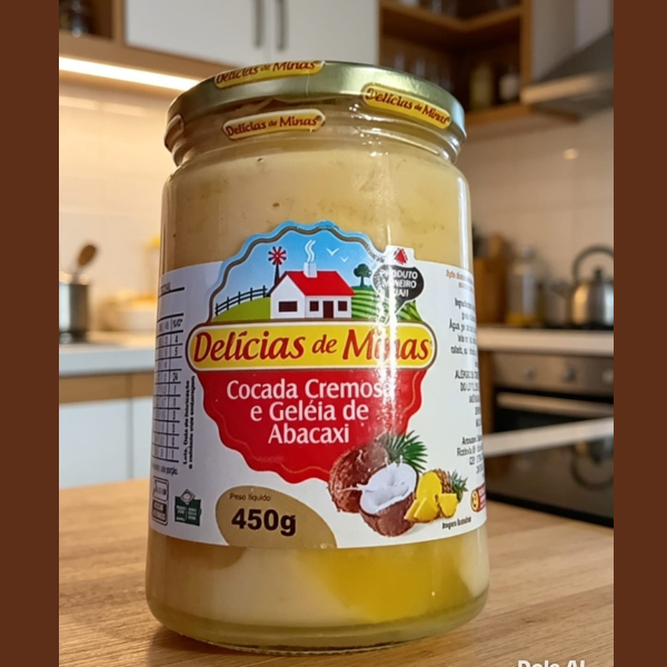 Doce Cocada de minas sabor abacaxi